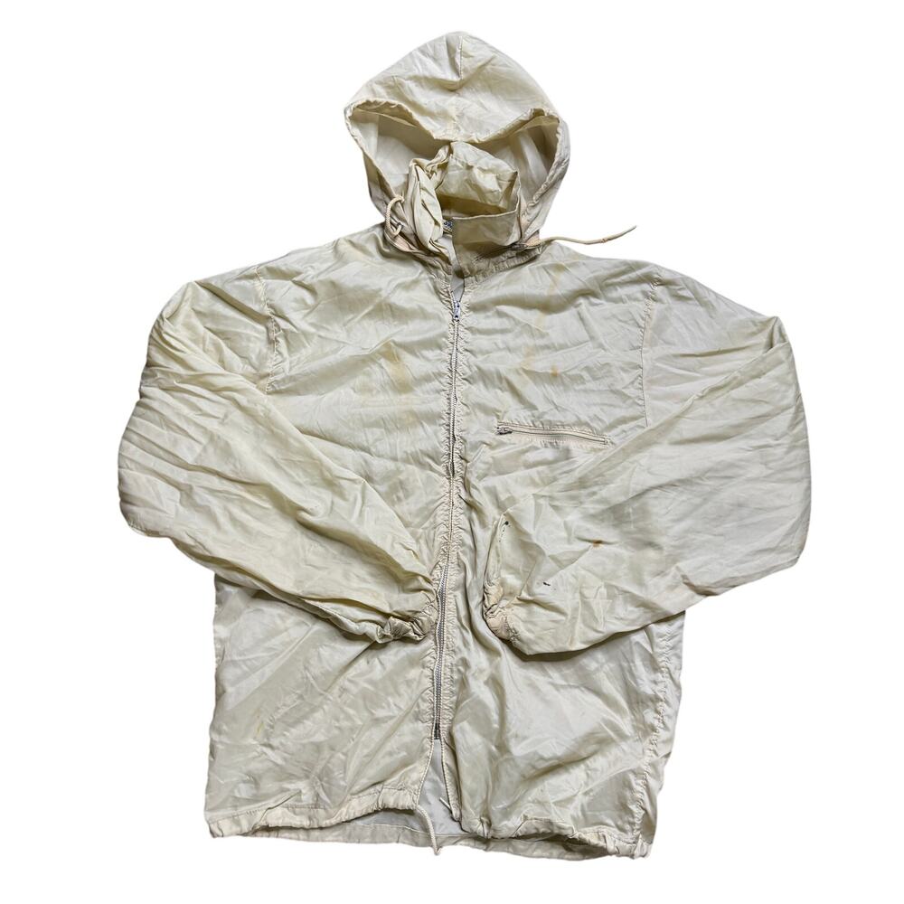 ARROW STA DRI NYLON WINDBREAKER S SMALL BEIGE BROWN VINTAGE USED JACKET HOODY